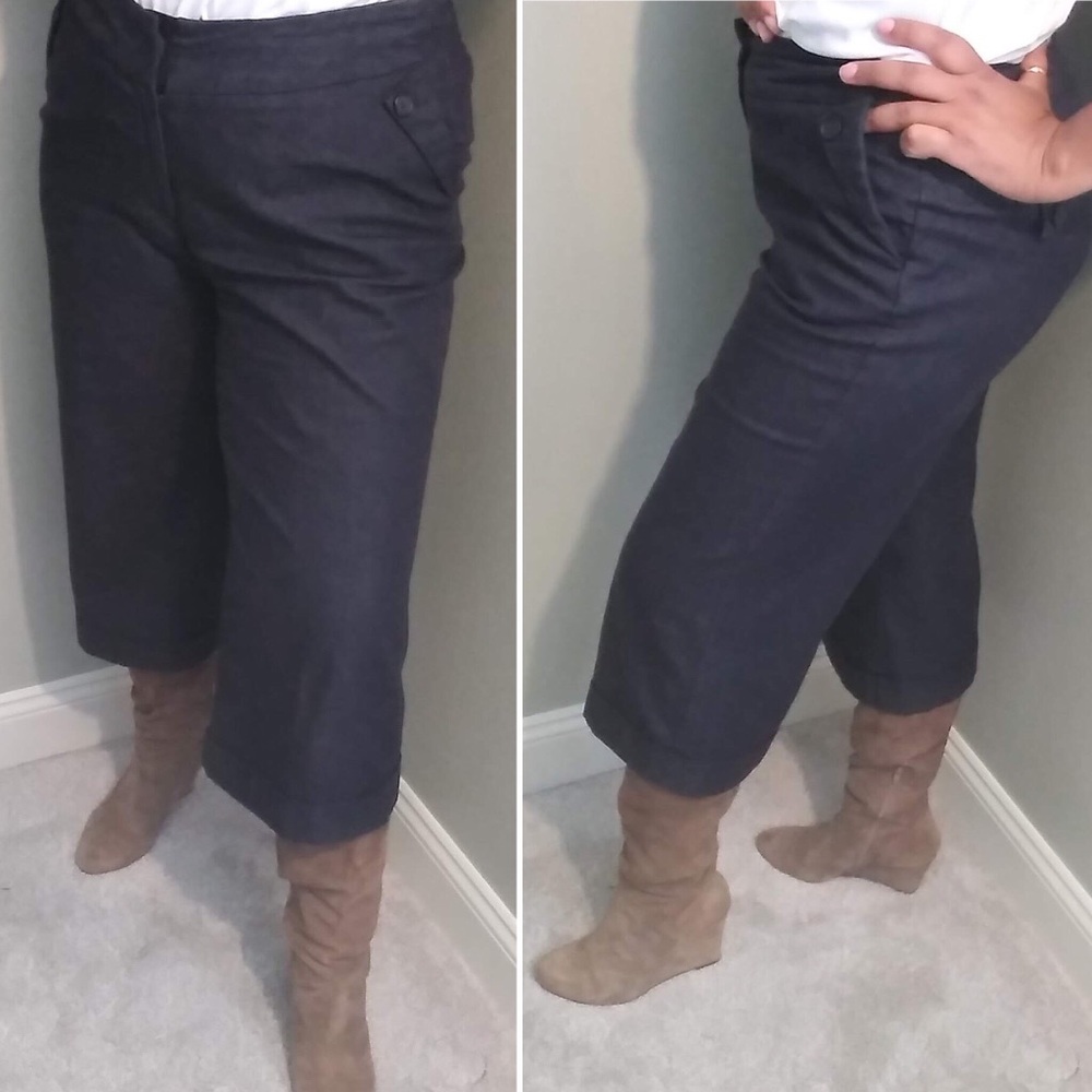 Worthington Curvy Fit Denim Culottes Gauchos - Picture 2 of 8